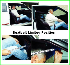 Example of seat belt test measurements